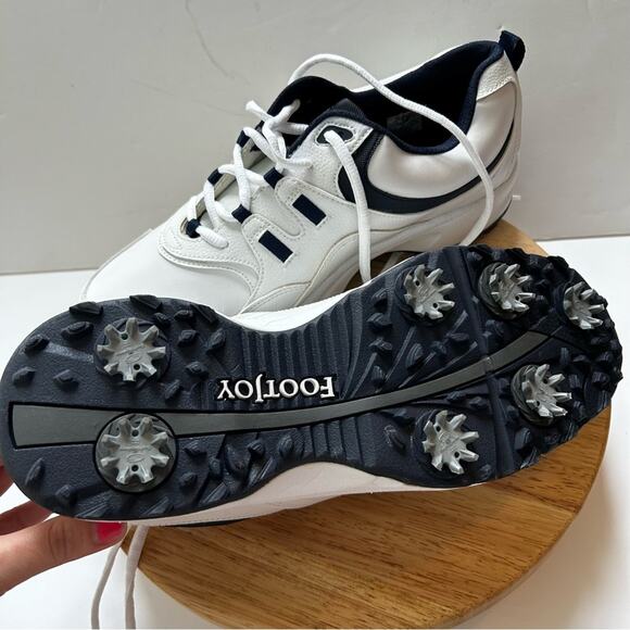 Footjoy Mens GreenJoys Golf Sneakers in Black and White - Picture 7 of 8